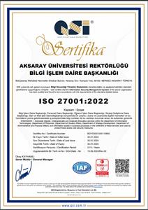 Aksaray Üniversitesi Bilgi İşlem Daire Başkanlığı ISO 27001 Bilgi Güvenliği Yönetim Sistemi sertifikasyon sürecini tamamladı